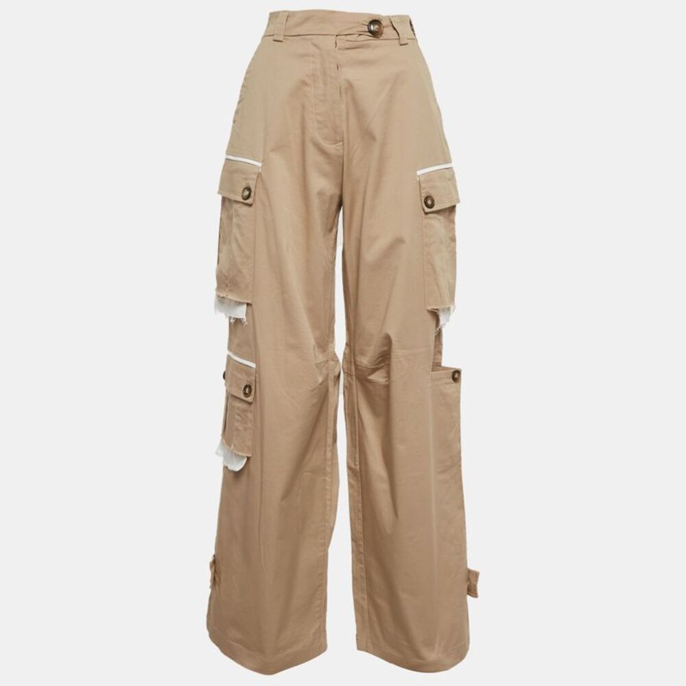 Sagaza Beige Gabardine Pocket Detail Leandro Trousers S